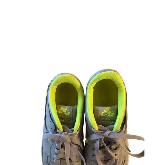 Nike Air Force 1 Shadow Atmosphere Grey Neon Green Reflective Logo Sneaker  8 - Picture 8 of 12